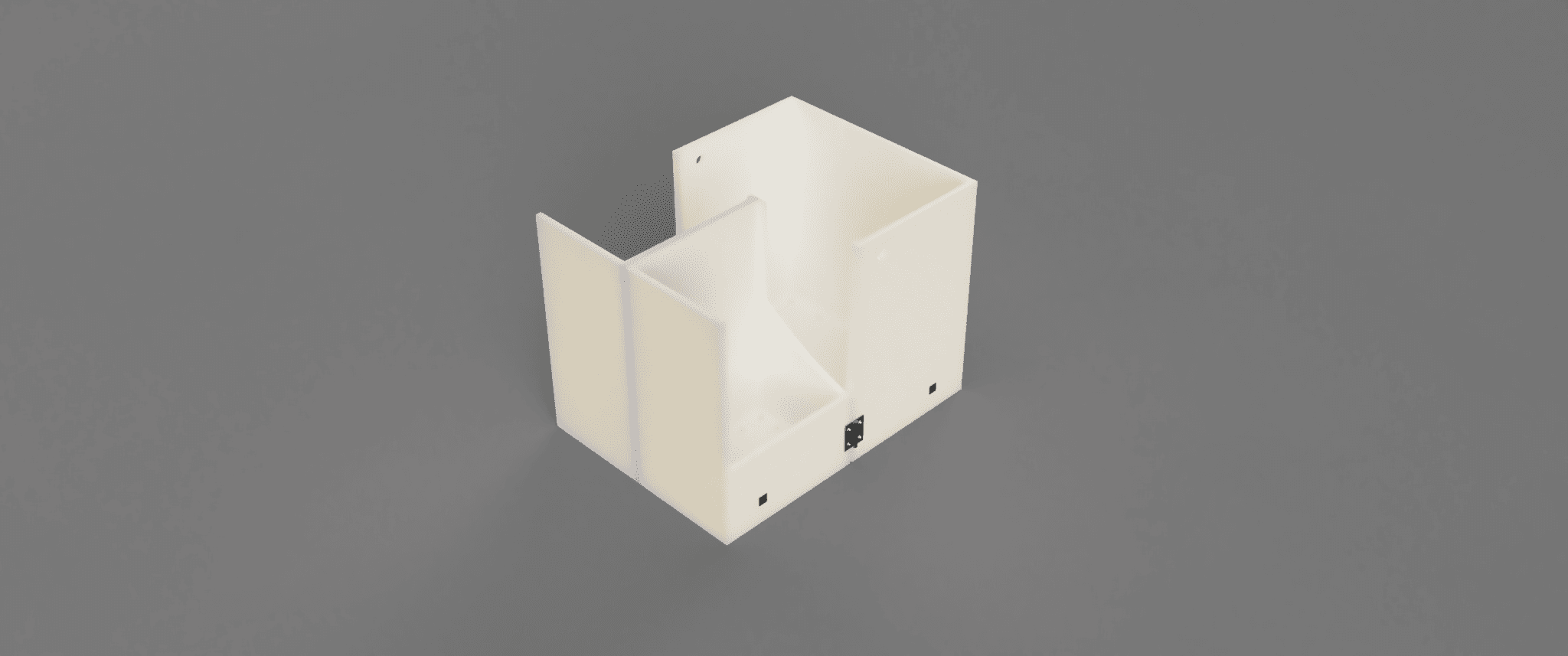 Final rendering package: the main body in white ABS, doors closed.