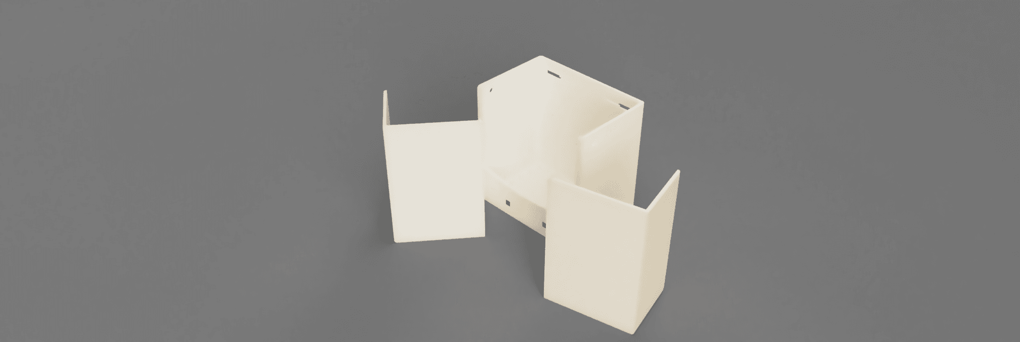 Mid-motion, demonstrating the hinge function as the doors swing open.